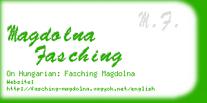 magdolna fasching business card